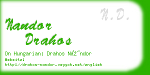 nandor drahos business card